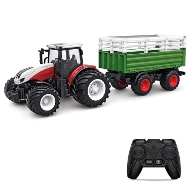 1 : 24 Scale 2.4Ghz Remote Control Tractor Toy with Trailer Gripper Hay Bales Screwdriver