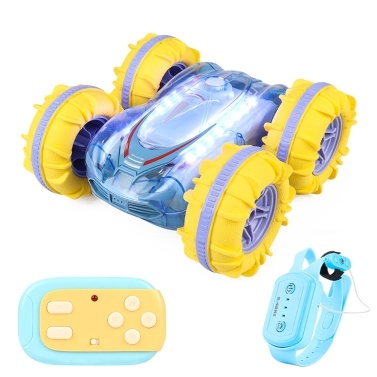 2.4 GHz 4WD Amphibious Waterproof Stunt Car Gesture Sensing Remote Control Boat with Cool Lights