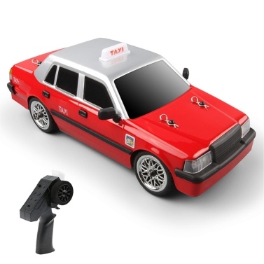 2.4GHz Remote Control Racing Car with Drift Tires Lights Rechargeable Remote Control Taxi