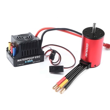 GoolRC 3660 3800KV Brushless Motor 80A ESC Brushless Electronic Speed Controller 6V/3A BEC for 1/10 RC Car Crawler Truck