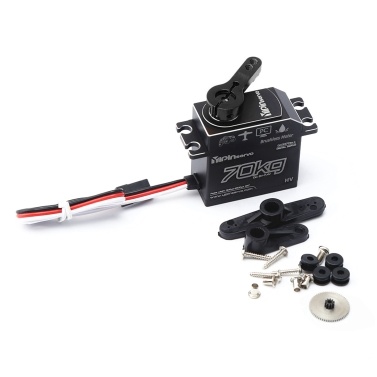 GX3370BLS 70KG Digital Servo IP67 Waterproof Steering Servo 180° Full Metal Body Stainless Steel Gear Brushless Motor Servo for 1/8 1/5 RC Car Crawler RC Boat Airplane Helicopter Robot
