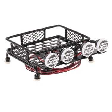 Roof Rack Luggage Carrier with Light Bar for 1/10 RC Crawler Axial SCX10 D90 110 Traxxas TRX-4 Tamiya HSP RC Car Parts