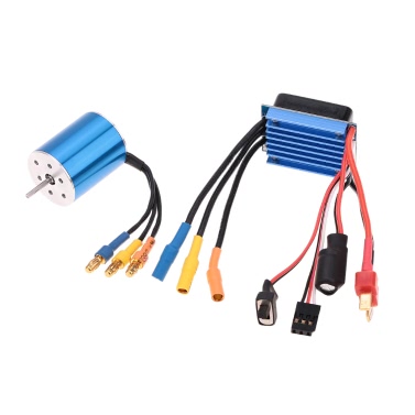 2430 7200KV 4P Sensorless Brushless Motor with 25A Brushless ESC（Electric Speed Controller）for 1/16 1/18 RC Car Truck