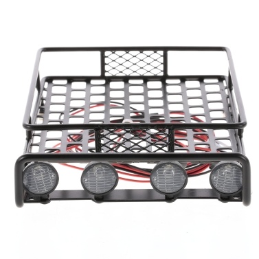 Roof Rack Luggage Carrier with Light Bar for 1/10 RC Crawler Axial SCX10 D90 110 Traxxas TRX-4 Tamiya HSP RC Car Parts