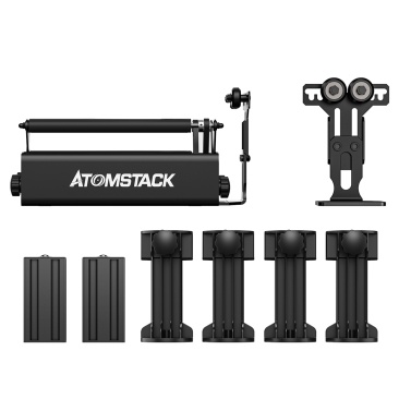 ATOMSTACK R3 PRO Roller for Cylindrical Irregular Objects with 360° Rotating Engraving Axis 8 Angle Adjustments Support Frame Engraving Diameter As Small As 4MM Compatible with 95% of Laser Engraving 