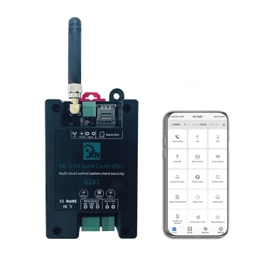 GSM 4G G203 Gate Controller Wireless Remote GSM Gate Opener Support for Ordinary User Authorization Callny APP Control