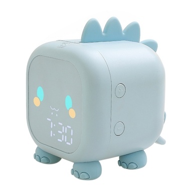 Kids Digital Alarm Clock Night Lights Sleep Trainier 2 Alarms 6 Ringtones Time Temperature Display Sound Control Snoozing Function with 1500mAh Rechargeable Battery Wake Up Light Clock for Bedside Boy