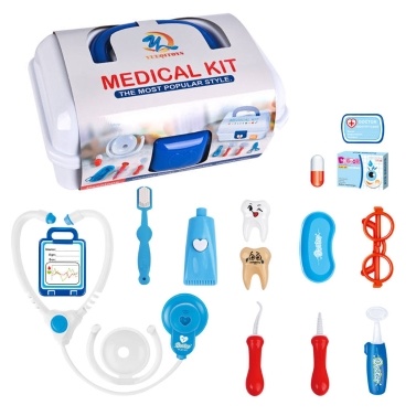 Doctor Kits for Toddlers Kids Doctor Playset 15pcs Includes Taper File Flossing Cleaner Tooth Brush Stethoscope Tooth Pills Glasses
