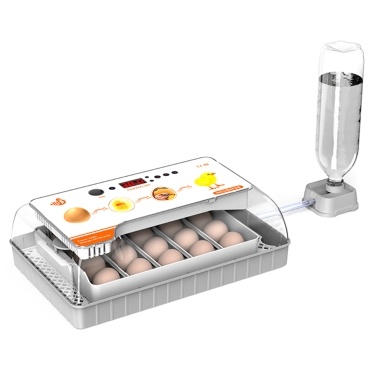 Incubator for Hatching Eggs Automatic Egg Turning 20 Eggs LED Efficient Egg Illumination Display Screen Multifunctional Egg Tray Automatic Temperature Control Transparent Cover with Egg Candle Tester 