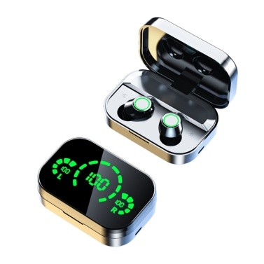 True Wireless BT5.3 Earphones Low Latency Gaming Headset Sports Music Movie Mode Headphones Noise Reduction Microphone Touch Control Charging Case Mirror Power Display