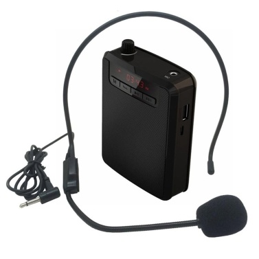 Portable Voice Amplifier Rechargeable Vioce Amplifier with Wired Microphone Headset & Waistband for Teaching Singing Training