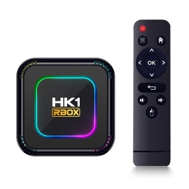 HK1 RBOX K8 Android 13.0 Smart TV Box RK3528 Quad-core UHD 4K Media Player H.265 8K Decoding HDR10+ 2.4G/5G WiFi6 BT5.0 with Remote Control LED Display RGB Light