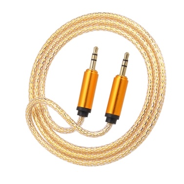 3,5 mm Klinke Auxiliary Audiokabel Stecker auf Stecker Auxiliary Audiokabel für Auto / Telefon / Laptop, Silber