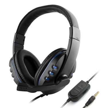 3.5mm Wired Gaming Headphones Over Ear Game Headset Noise Canceling Earphone with Microphone Volume Control