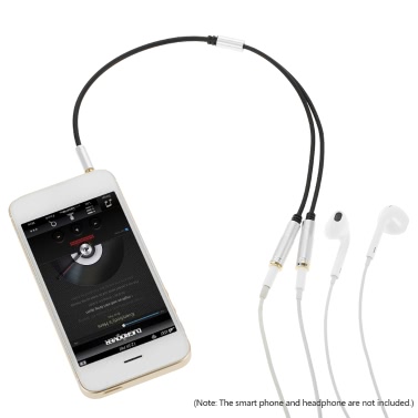 3.5-mm-Audio-Splitter-Kabel AUX Stereo 1 Stecker auf 2 weiblich Kopfhörer-Verlängerungskabel Adapter für Smart Phone Tablet PC Laptop andere 3.5-mm-Audio-Geräte Schwarz