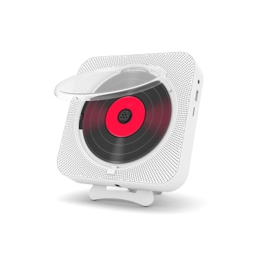KC-909 Portable CD Player Built-in Speaker Stereo CD Players with Double 3.5mm Headphones Jack LED Screen Wall Mountable CD Music Player with IR Remote Control Supports CD/BT/FM/TF Card/AUX