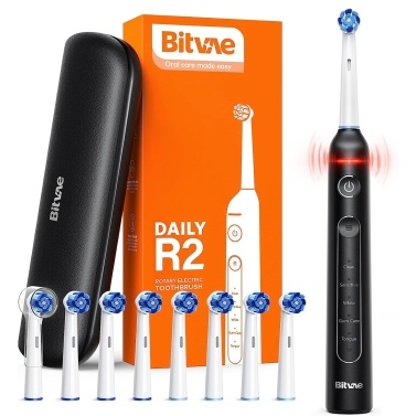 Bitvae BV-R2 Electric Toothbrush with 8 Brush Heads 5 Modes Ultrasonic Electric Toothbrush