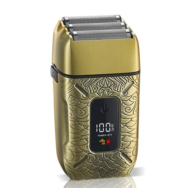 Men's Electric Beard Trimmer with 3 Heads Shaving Foil Razor Bald Head Shaver Full Body Washable Dry and Wet Use Rechargeable with Digital Display