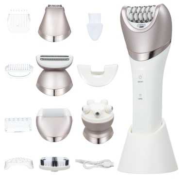 6in1 Women's Electric Hair Remover Face Foot Body Hair Grooming Set for Women