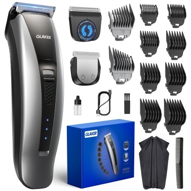 GLAKER 2-in-1 Electric Hair Clipper and T-Blade Trimmer Set