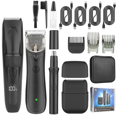 4-in-1 Men's Electric Shaver Set Hair Clipper Body Hair Remover