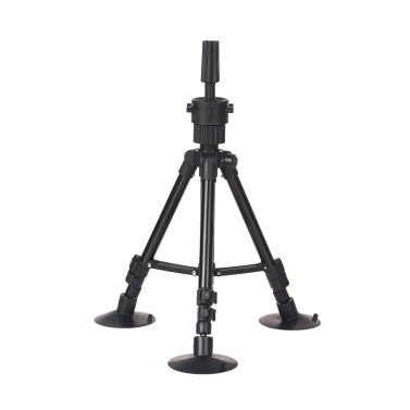 Wig Stand Tripod with Suction Cups Mini Adjustable Mannequin Head Stand Manikin Head Tripod Stand Portable Cosmetology Hairdressing Training Mannequin Head Stand