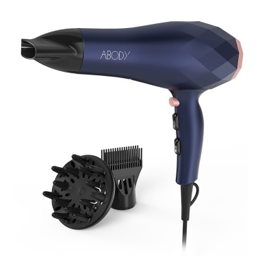 Abody Professional Hair Dryer Negative Ion Blow Dryer 2 Speed and 3 Heat Setting Quick Dry Light Weight Low Noise Hair Dryers with Diffuser Concentrator Comb
