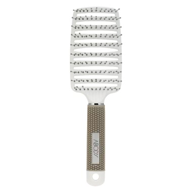 Abody Nylon Detangle Hairbrush Women Hair Scalp Massage Comb Paddle Hair Brush Wet Hair Brush for Hairdressing Salon White