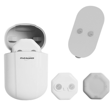 Portable Cordless TENS Massage Patch Pain Relief Muscle Stimulation Patch Rechargeable with Charging Case Electric Pulse Patch for Relaxation