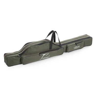 Portable Folding Fishing Rod Carrier Canvas Fishing Pole Tools Storage Bag Case Fishing Gear Tackle