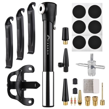 Mini Bike Pump Bicycle Pump 120PSI High Pressure Bicycle Air Pump Puncture Repair Kit   Fits for Presta & Schrader Valve
