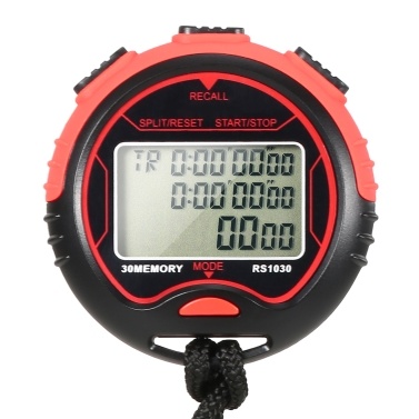 Professional Digital Stopwatch Timer Waterproof Digital Handheld LCD Timer Chronograph Sports Counter with Strap for Swimming Running   Football Training