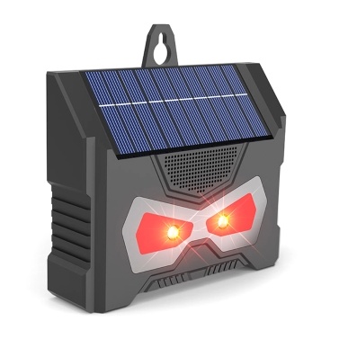Solar Animal Repellent Tool Waterproof Ultrasonic Raccoon Repeller with LED Flash Lamp