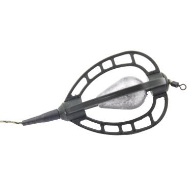 Fishing Bait Cage Inline Method Feeder Basket Fishing Lure Cage Fish Bait Basket Holder Fishing Accessory with Lead Sinker 30g/40g/45g/60g