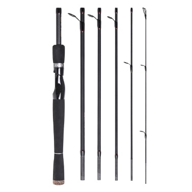 2.1m / 2.4m 6 Sections Carbon Spinning Casting Fishing Rod Lure Fishing Rod Hand Pole Fishing Tackle