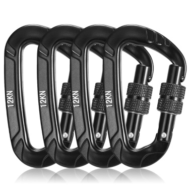 4pcs 12KN Twist Locking Carabiner Snag Free Carabiner