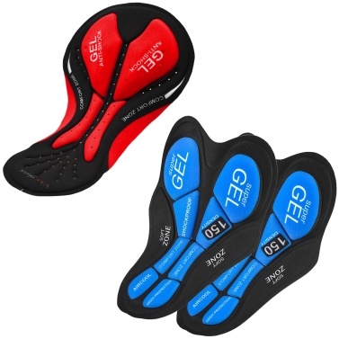 3 Packs Cycling Shorts Gel Padded Cushion Padding for Men Women Bicycle Underwear Pants( 2 Blue & 1 Red)