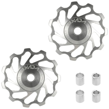 Lixada 2pcs MTB Road Bike Ceramic Pulley 7075 Aluminum Alloy Rear Derailleur Guide Cycling Ceramics Bearing Jockey Wheels