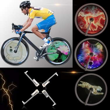 Hohe Auflösung Helligkeit 2500cd / m2 Intelligent Smart-Fahrrad-Speiche-Rad-Licht-Monitor-RGB-Anzeige Wiederaufladbare Fahrrad-Rad-Hub 256 / 416pcs Voll Farbige LEDs Licht