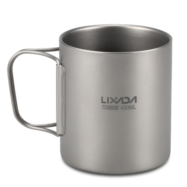 Lixada 220ml / 450ml Titanium Double Wall Cup