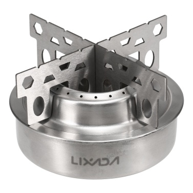 Lixada Outdoor Camping Aluminum Alloy Mini Alcohol Stove with Cross Stand Stove Rack Support Stand