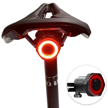 Smart Bike Tail Light Back Brake Light Waterproof USB Rechargeable Safety Taillight Rear Bicycle Flashlight