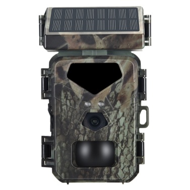 Solar Powered 20MP/1080P IP65 Hunting Camera 0.45s Trigger Speed 2 Infrared LED Night Vision Motion Activated Trail Camera 60° Detection Range with 32G Memory Card