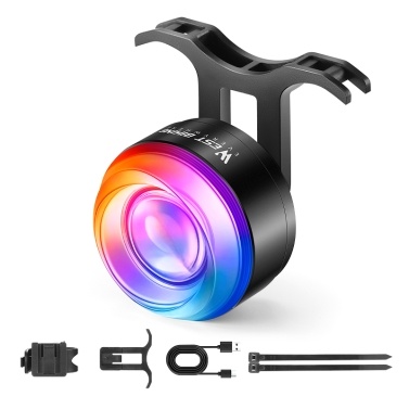 WEST BIKING Intelligent Bike Tail Light Bicycle Rear Light Colorful Light 8 modes Brake Sensing Bicycle Taillight Night Riding Bike Rear Lamp Light Sensing Bicycle Lamp