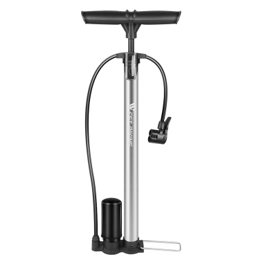 Bicycle Floor Pump 160PSI Bike Air Pump with Gauge Presta & Schrader Valves Tire Tube Inflator (with pressure meter)