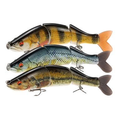 Lixada 6.7 "Naturgetreue 3-Segment Multigelenk Swimbait Angelkder Crankbait des harten Köder-Höhen-Haken Fischen Minnow Bass Pike Muskie Tackle
