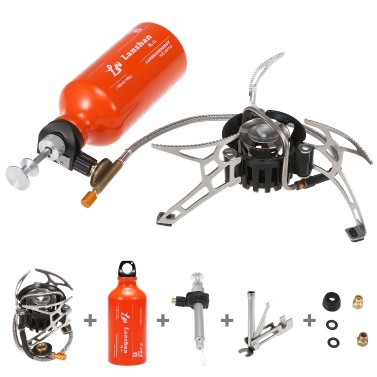 Outdoor Camping Multi Fuel Oil Stove with 500ml Gasoline Fuel Bottle for Diesel Alcohol