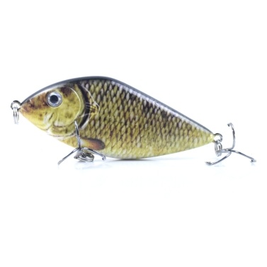 2.8in / 0.5oz Fishing Lure Bionic Hard Bait with Treble Hook Lifelike Artificial Sinking Crankbait Rattle Fishing Lures for Bass Pike Saltwater Freshwater VIB Lures