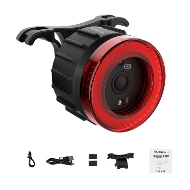 USB Rechargeable High Visibility Multifunction Bike Rear Light with Brake Sensing Cycling Tail Light Road Bike Rear Lamp