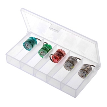 5PCS LED Fishing Light Deep Drop Underwater Round Shape Squid Strobe Flashing Light Bait Lure